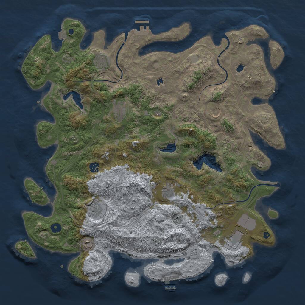 Rust Map: Procedural Map, Size: 4500, Seed: 1337701, 15 Monuments
