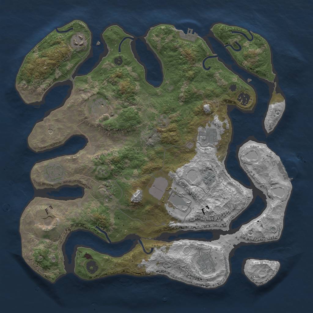 Rust Map: Procedural Map, Size: 3800, Seed: 6454968, 21 Monuments