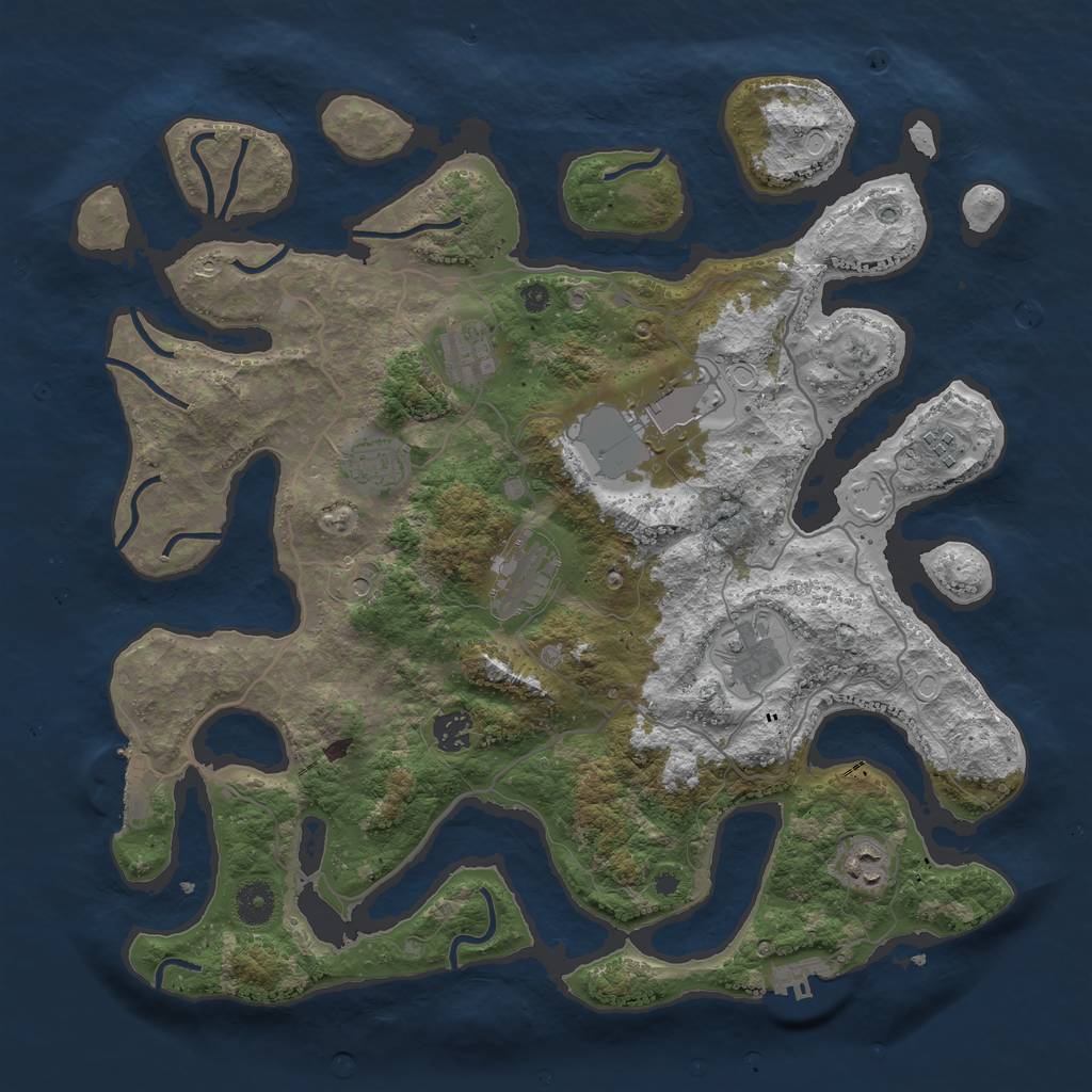 Rust Map: Procedural Map, Size: 4000, Seed: 165079815, 19 Monuments