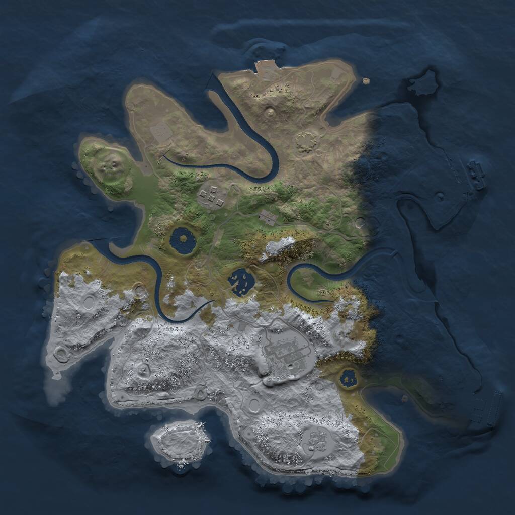 Rust Map: Procedural Map, Size: 3000, Seed: 811160557, 9 Monuments