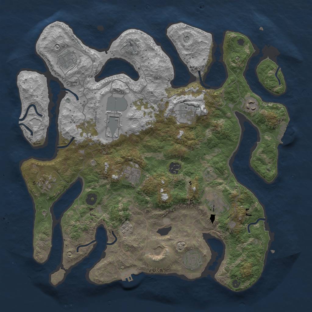 Rust Map: Procedural Map, Size: 4000, Seed: 997728508, 22 Monuments