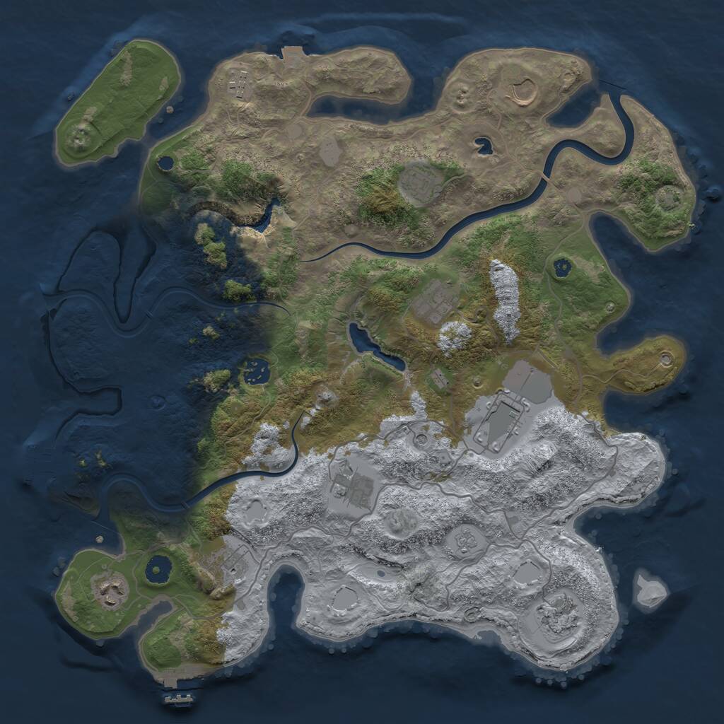 Rust Map: Procedural Map, Size: 4000, Seed: 1122778503, 16 Monuments