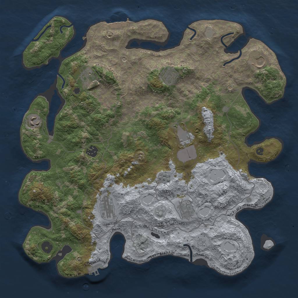 Rust Map: Procedural Map, Size: 4000, Seed: 1122778503, 16 Monuments