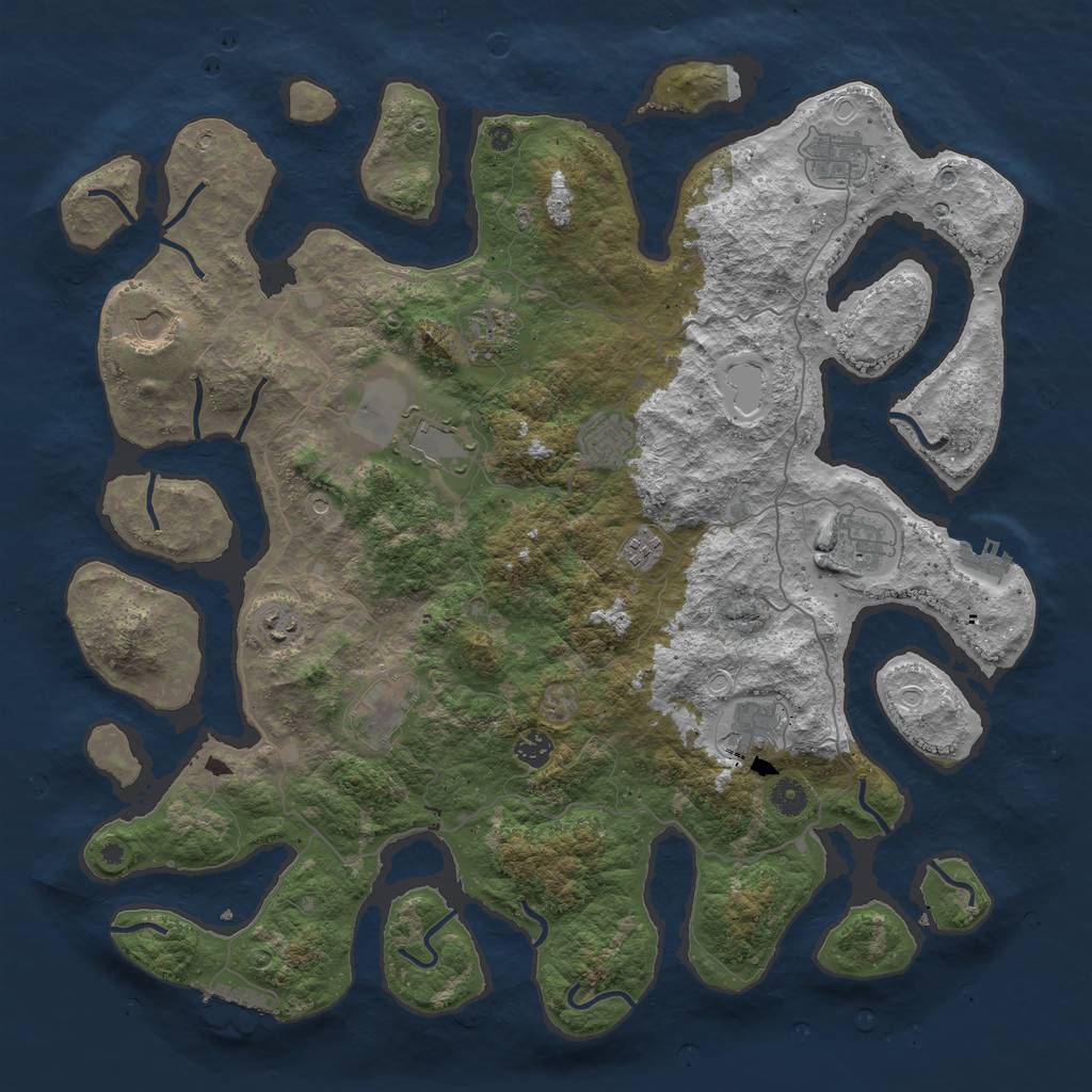 Rust Map: Procedural Map, Size: 4500, Seed: 629478798, 22 Monuments