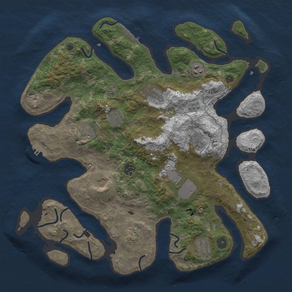 Rust Map: Procedural Map, Size: 4000, Seed: 1424690352, 22 Monuments