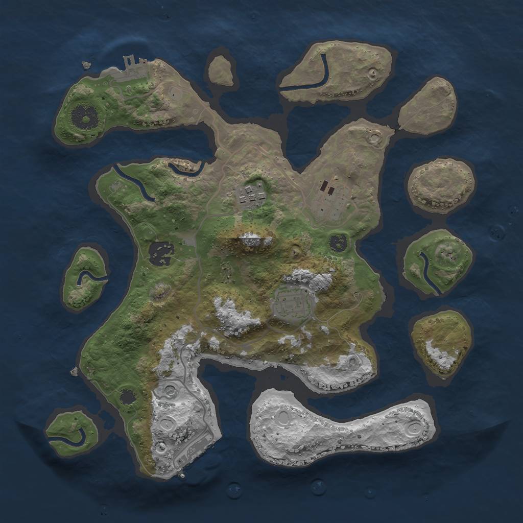 Rust Map: Procedural Map, Size: 3000, Seed: 522493989, 15 Monuments