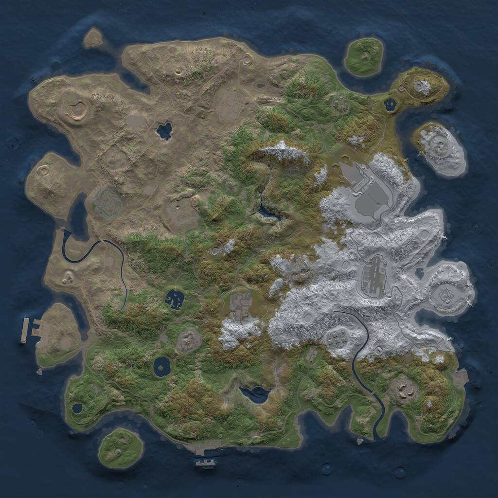 Rust Map: Procedural Map, Size: 4000, Seed: 1425856232, 16 Monuments