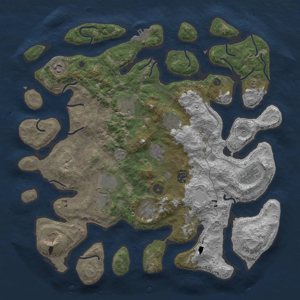 Rust Map: Procedural Map, Size: 4250, Seed: 881879097, 20 Monuments