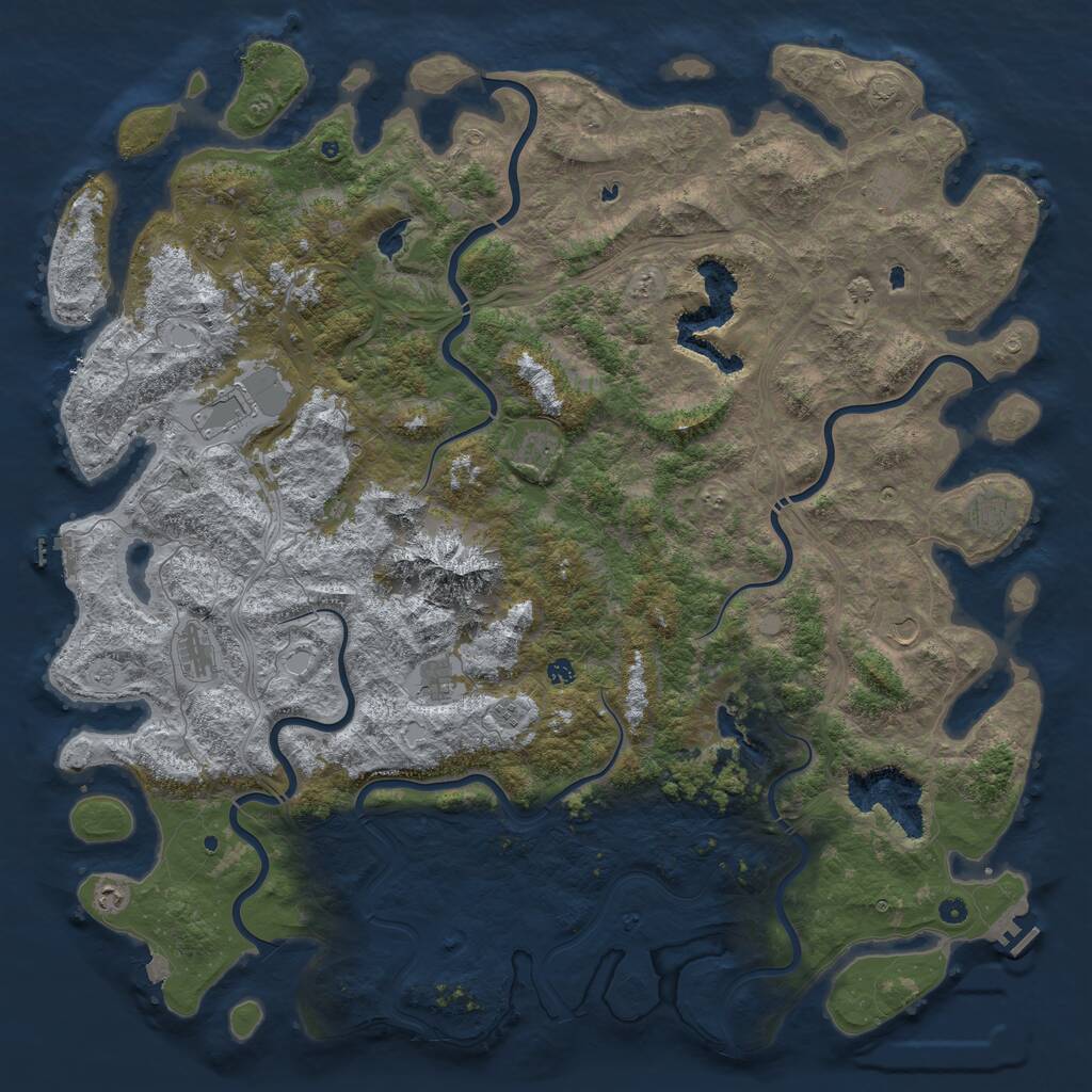 Rust Map: Procedural Map, Size: 6000, Seed: 88118374, 17 Monuments