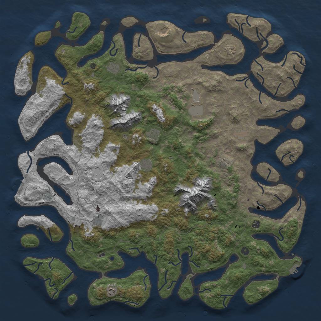 Rust Map: Procedural Map, Size: 6000, Seed: 88118374, 22 Monuments