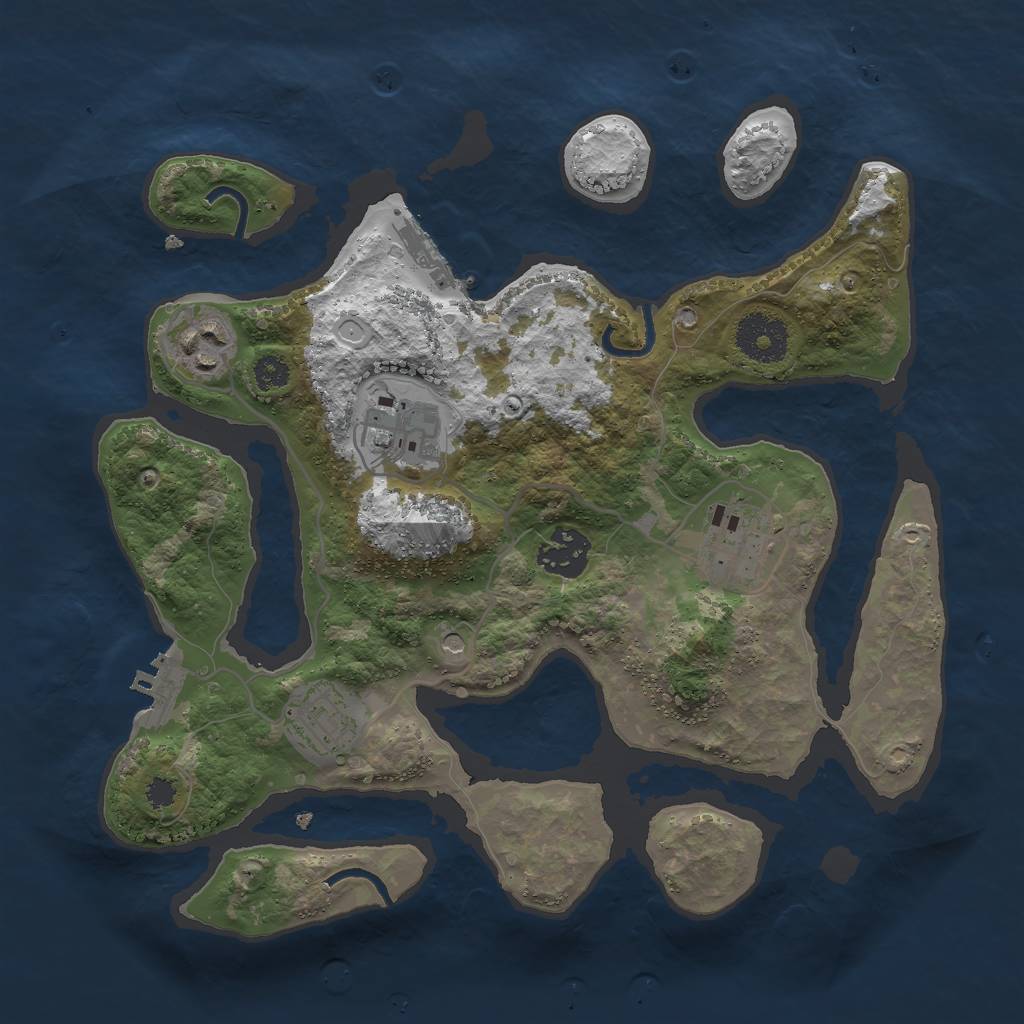 Rust Map: Procedural Map, Size: 3000, Seed: 214949130, 16 Monuments