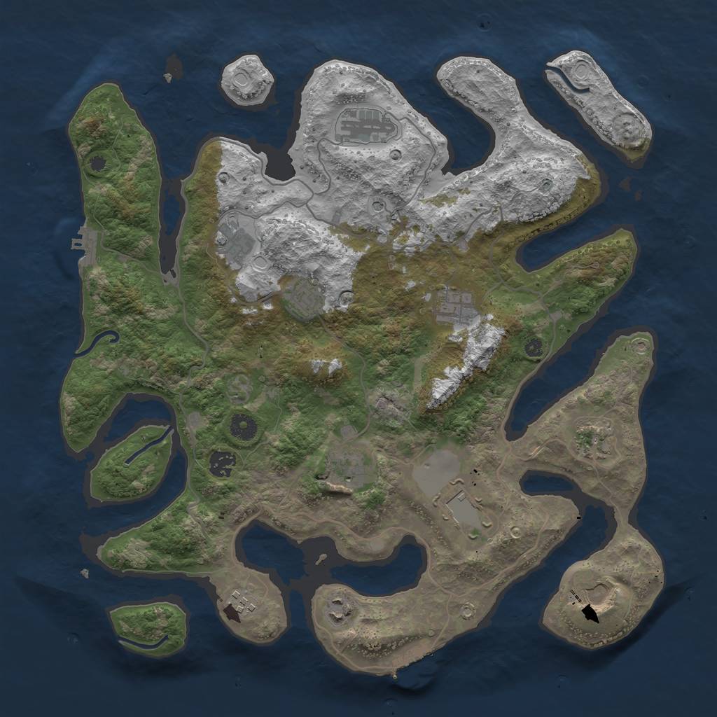 Rust Map: Procedural Map, Size: 4000, Seed: 4465618, 22 Monuments