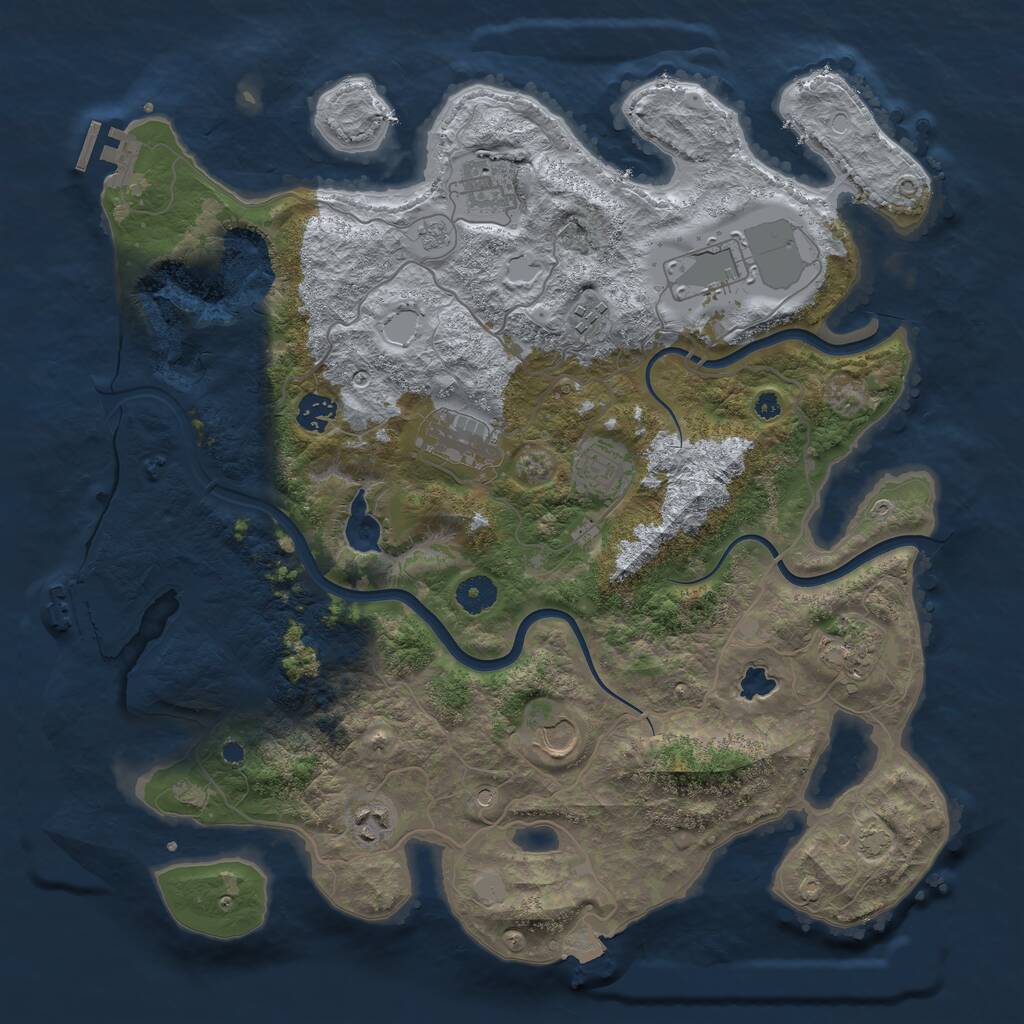 Rust Map: Procedural Map, Size: 4000, Seed: 4465618, 15 Monuments