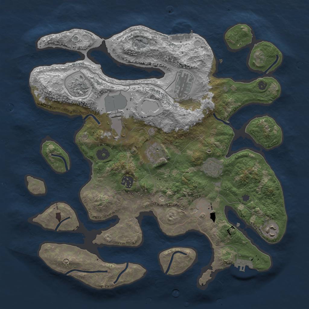 Rust Map: Procedural Map, Size: 3700, Seed: 82047618, 19 Monuments