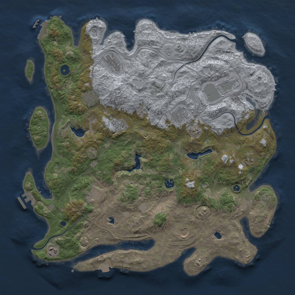 Rust Map: Procedural Map, Size: 4500, Seed: 582021, 17 Monuments