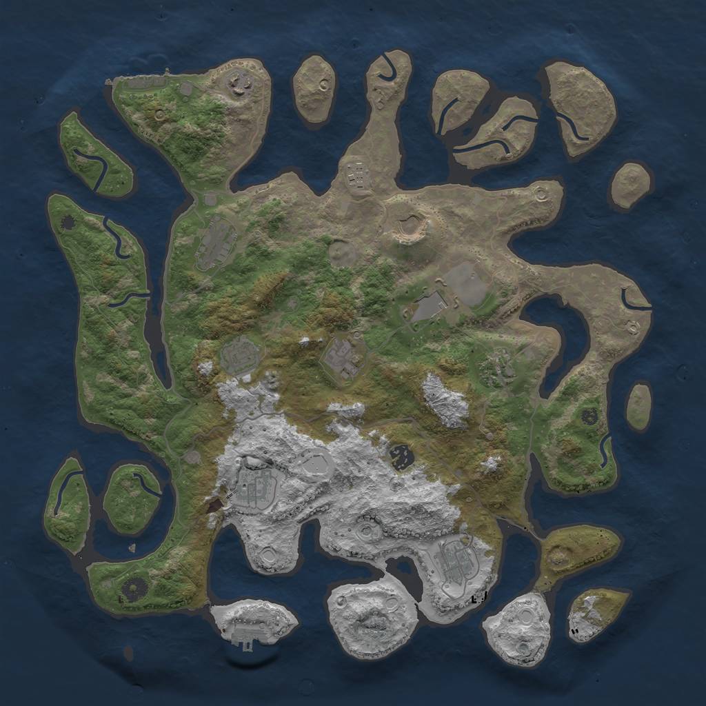 Rust Map: Procedural Map, Size: 4300, Seed: 1967225797, 22 Monuments