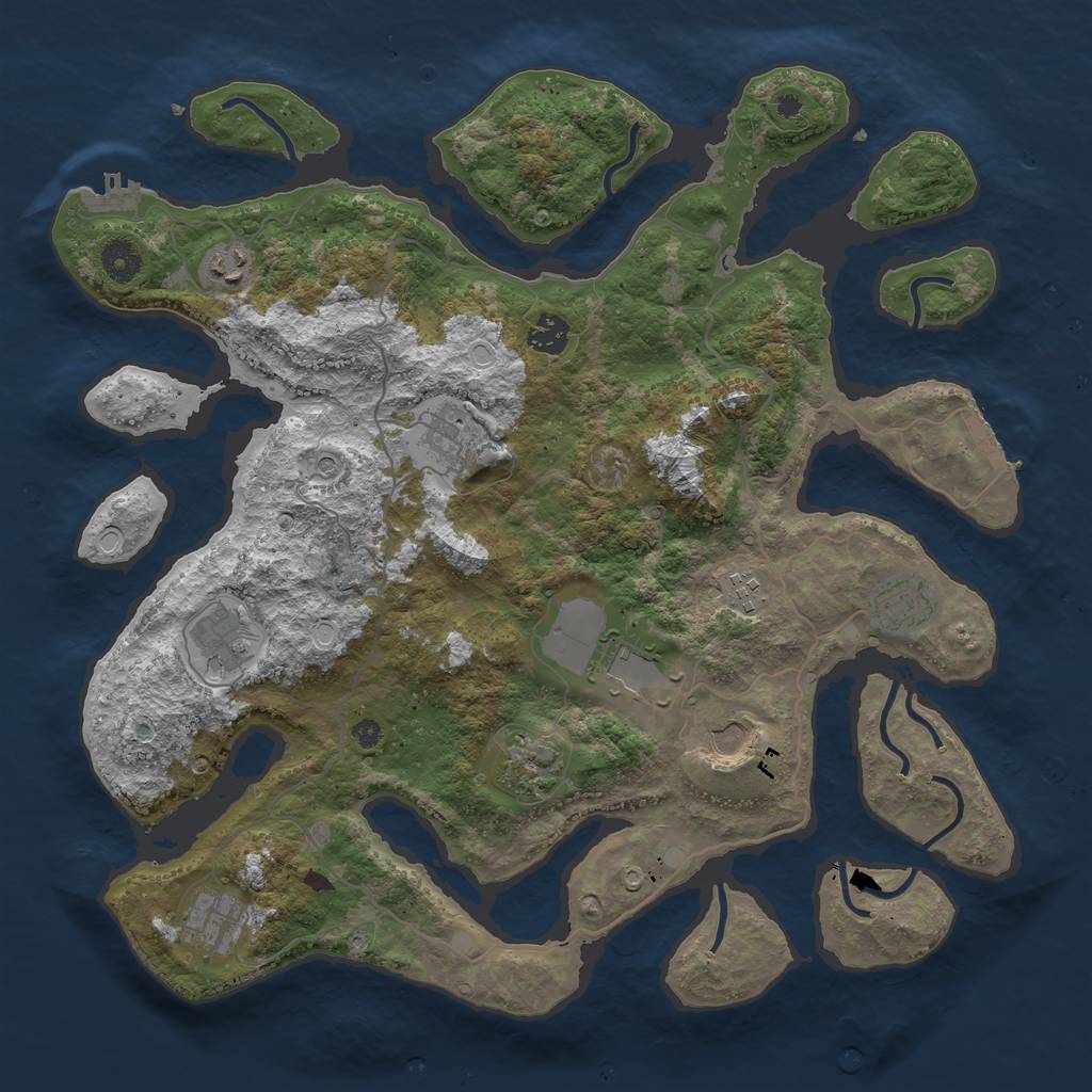 Rust Map: Procedural Map, Size: 4000, Seed: 84621601, 21 Monuments