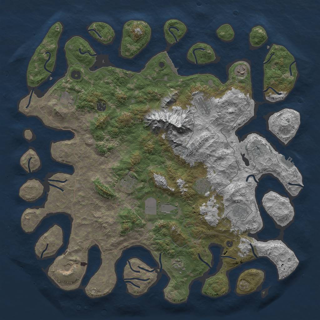 Rust Map: Procedural Map, Size: 5000, Seed: 927, 22 Monuments