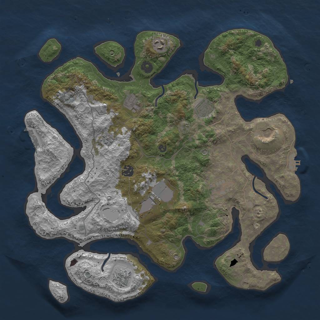 Rust Map: Procedural Map, Size: 4000, Seed: 17667878, 20 Monuments