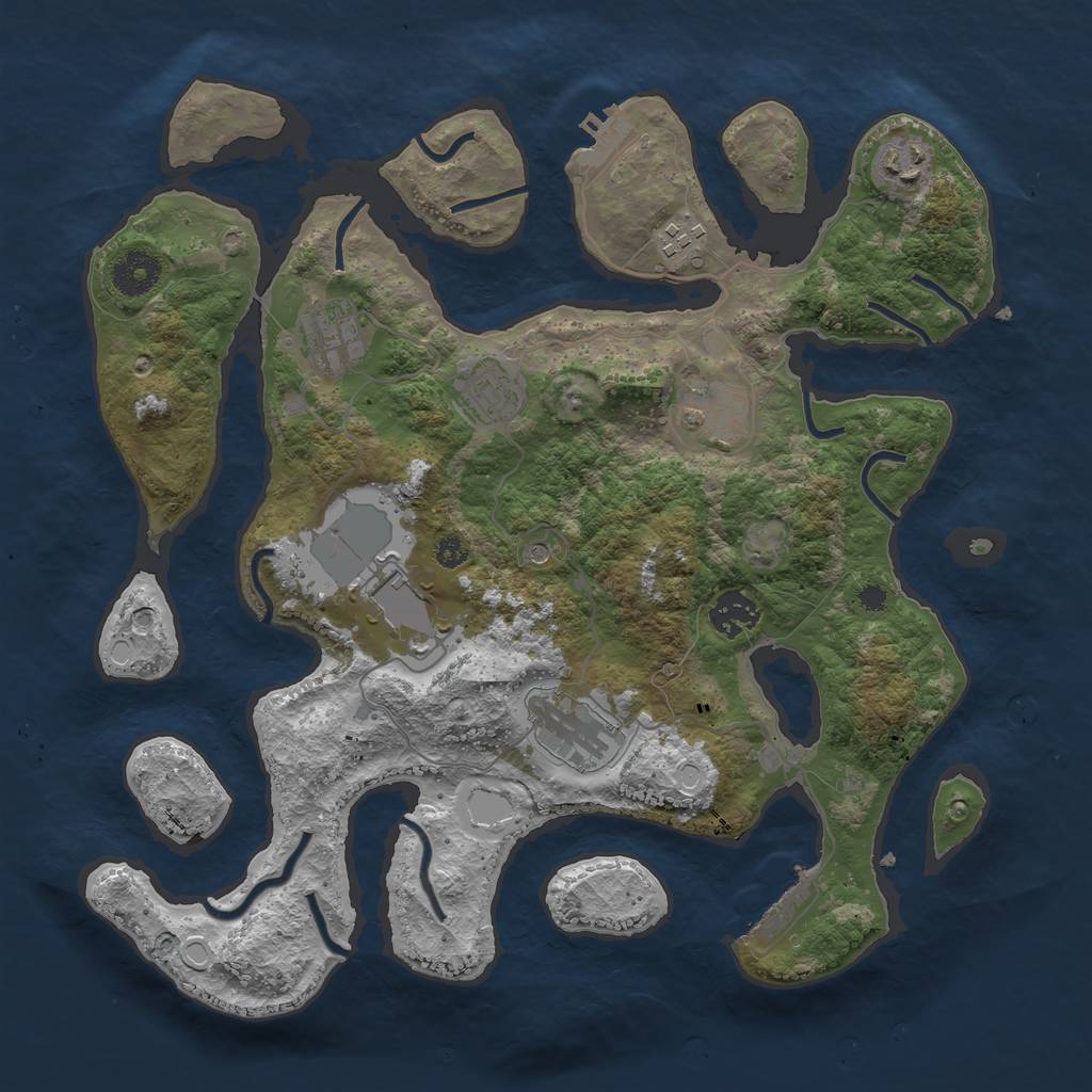 Rust Map: Procedural Map, Size: 3540, Seed: 325348982, 19 Monuments