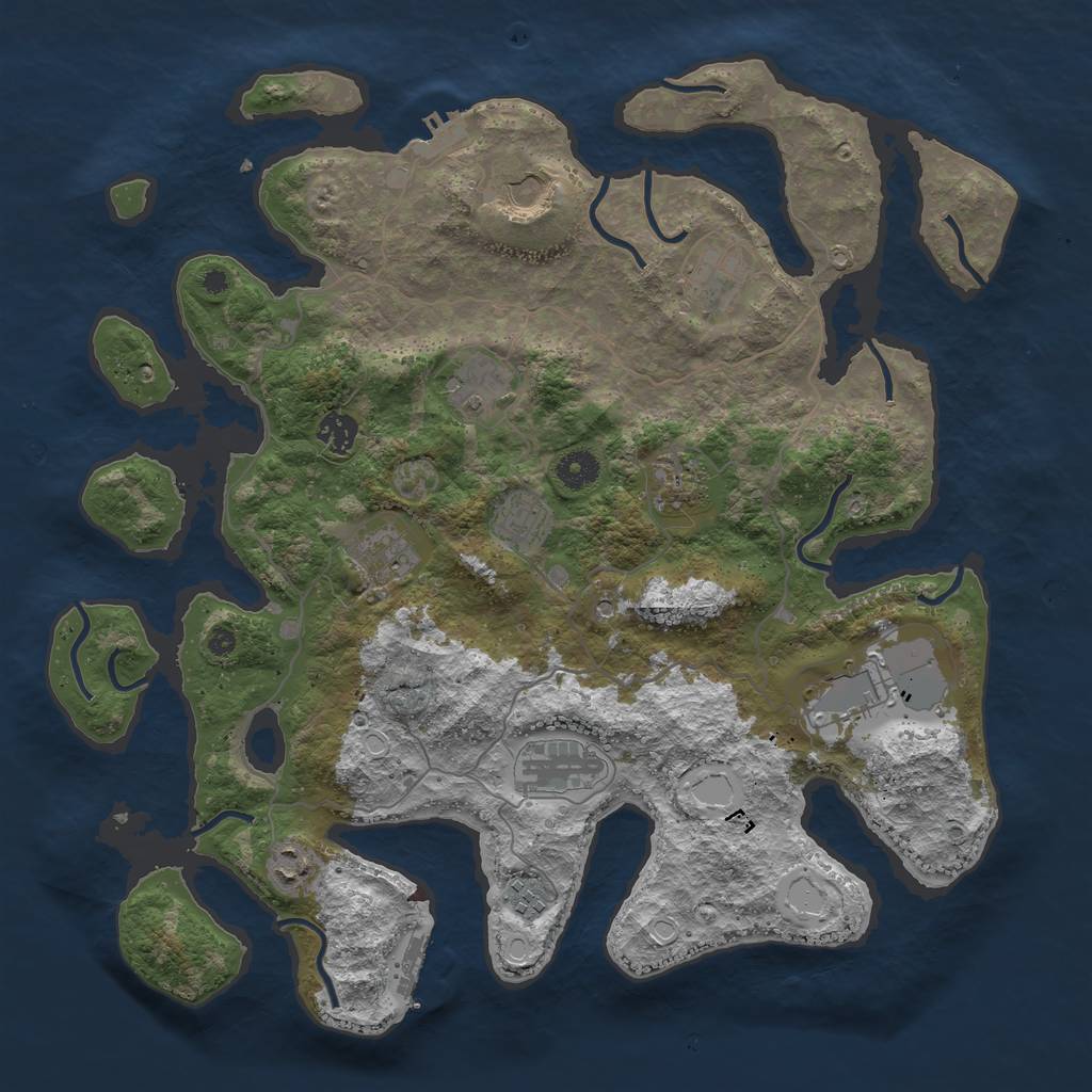 Rust Map: Procedural Map, Size: 4050, Seed: 431220326, 22 Monuments