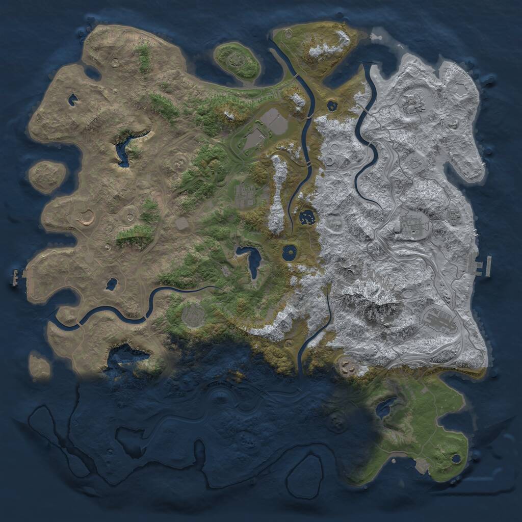 Rust Map: Procedural Map, Size: 5000, Seed: 2002589561, 16 Monuments