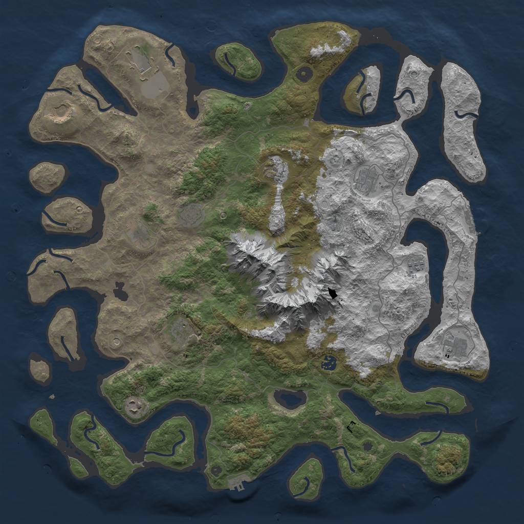 Rust Map: Procedural Map, Size: 5000, Seed: 2002589561, 22 Monuments