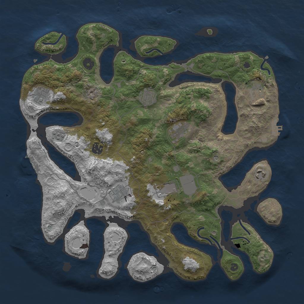 Rust Map: Procedural Map, Size: 4000, Seed: 2711, 20 Monuments