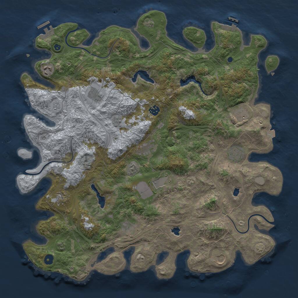Rust Map: Procedural Map, Size: 4500, Seed: 39383, 17 Monuments