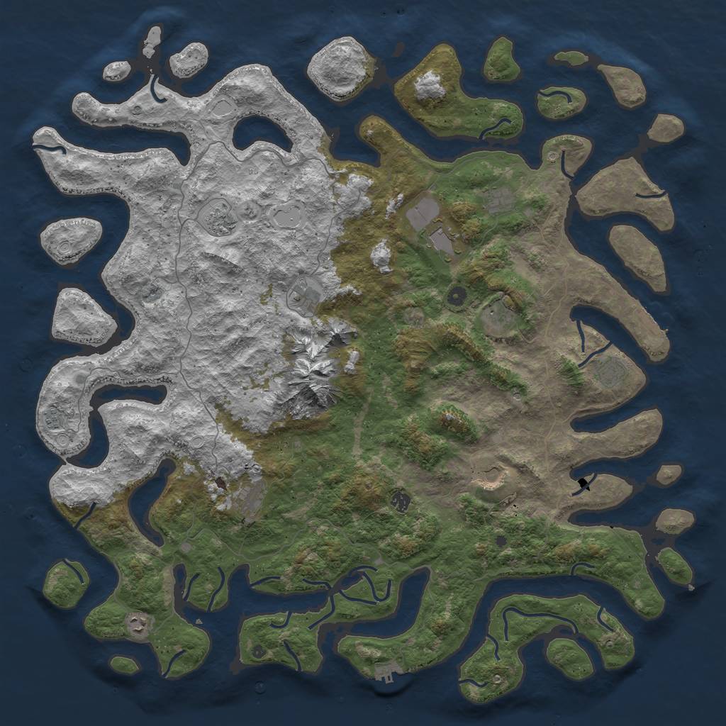 Rust Map: Procedural Map, Size: 5666, Seed: 420133769, 22 Monuments