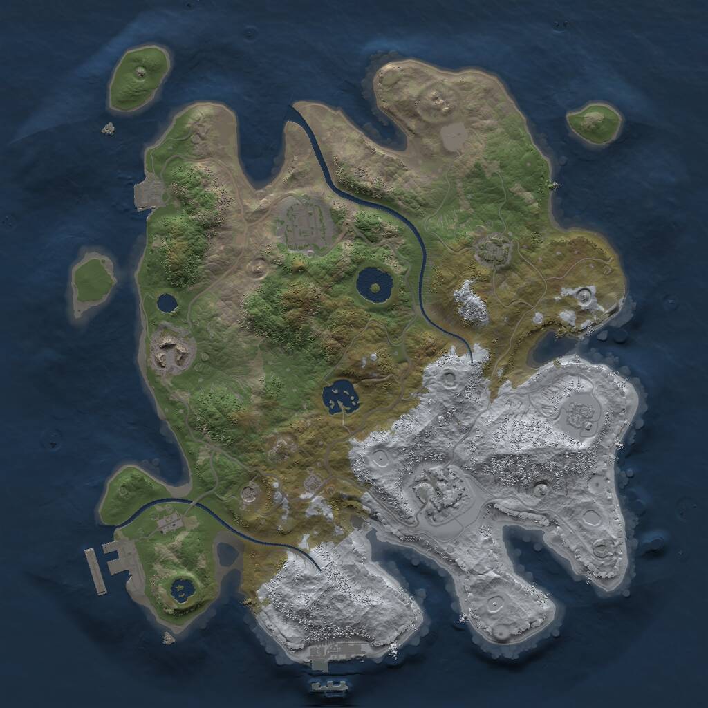 Rust Map: Procedural Map, Size: 3000, Seed: 1311209789, 10 Monuments