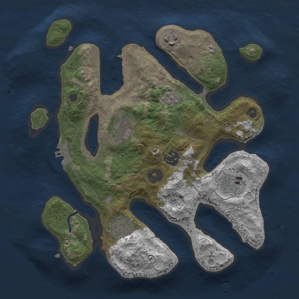 Rust Map: Procedural Map, Size: 3000, Seed: 1311209789, 17 Monuments