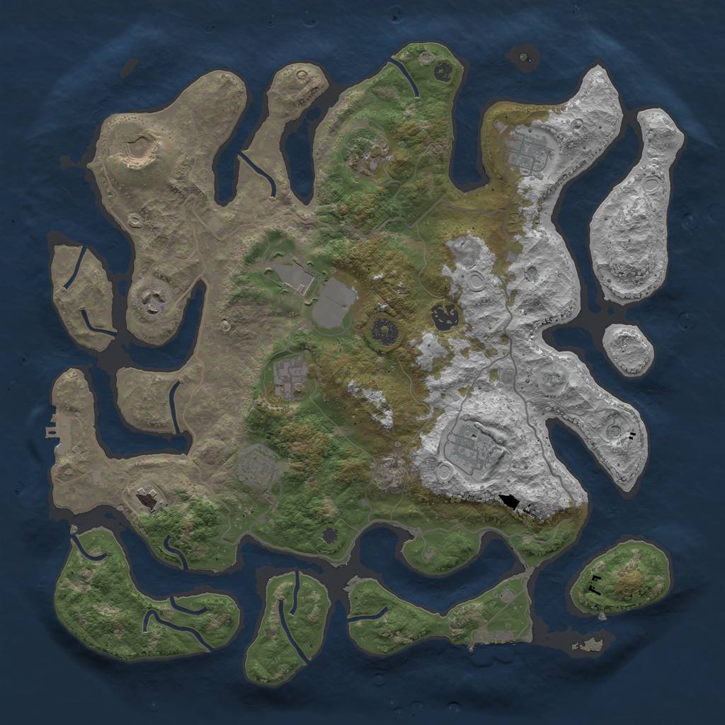 Rust Map: Procedural Map, Size: 4000, Seed: 27524, 21 Monuments