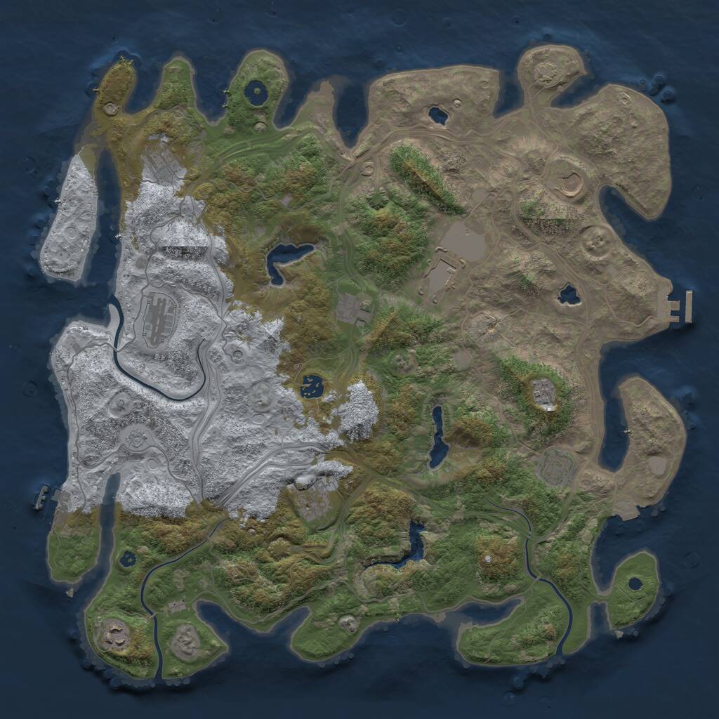 Rust Map: Procedural Map, Size: 4500, Seed: 6822216, 16 Monuments