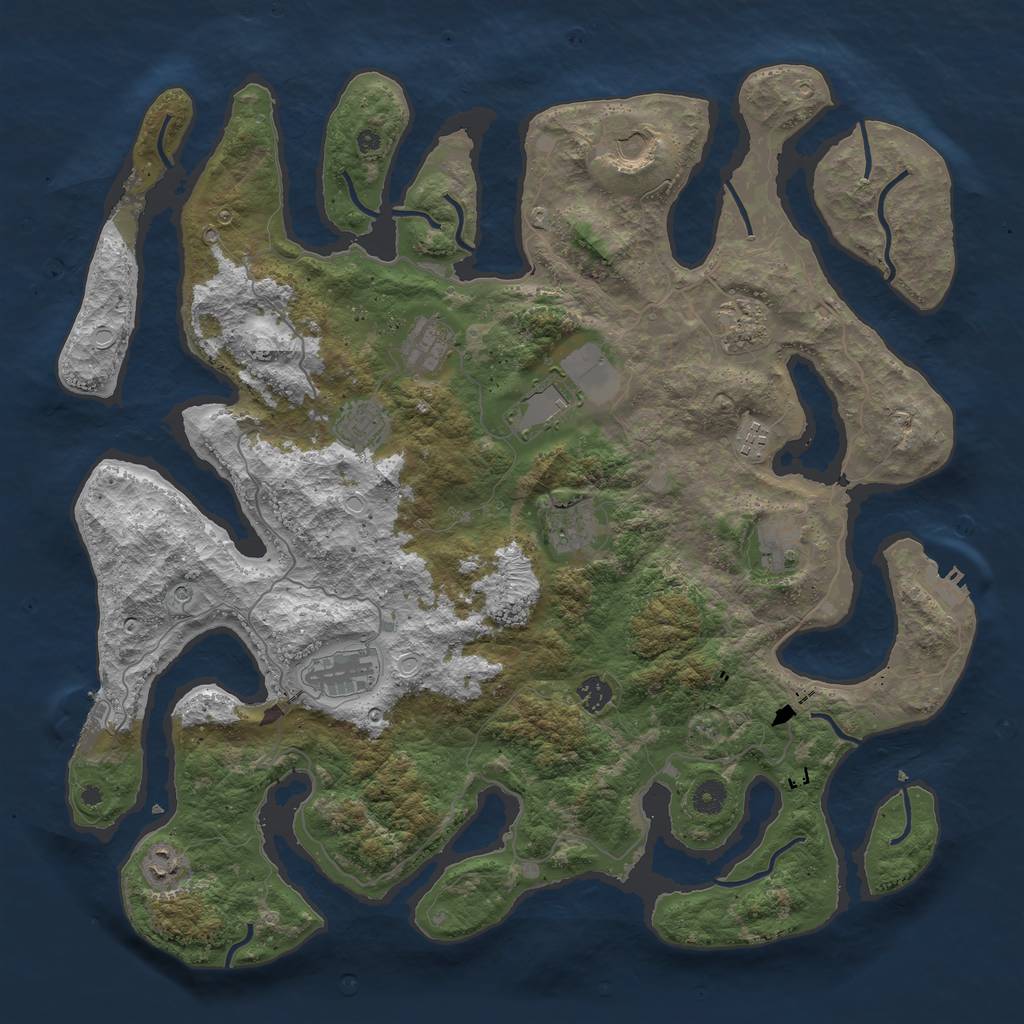 Rust Map: Procedural Map, Size: 4500, Seed: 6822216, 22 Monuments