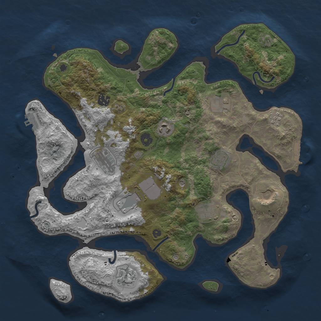 Rust Map: Procedural Map, Size: 3800, Seed: 17667878, 21 Monuments