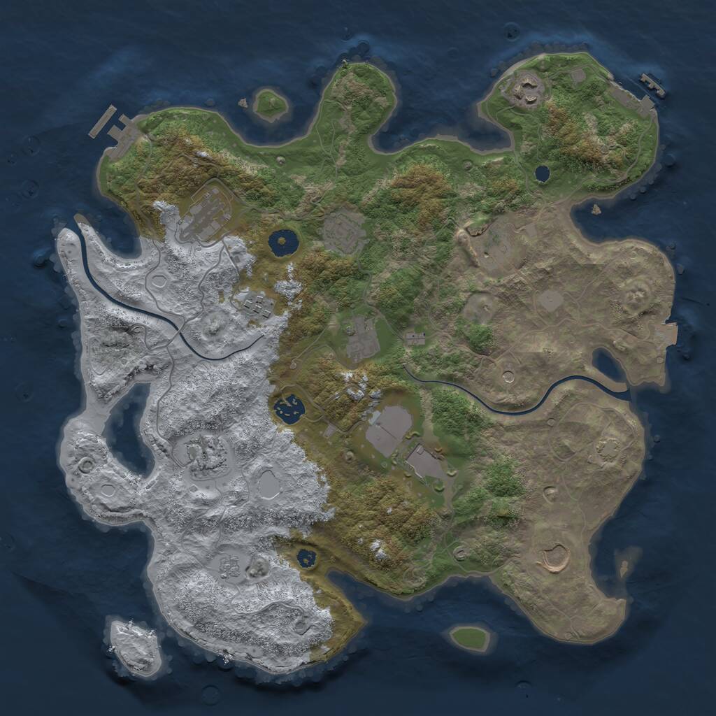 Rust Map: Procedural Map, Size: 3800, Seed: 17667878, 16 Monuments