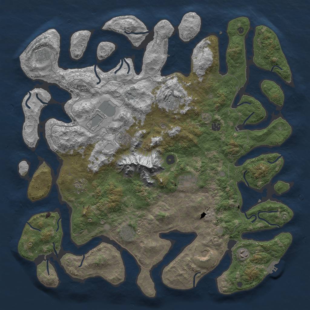 Rust Map: Procedural Map, Size: 5000, Seed: 659794907, 22 Monuments