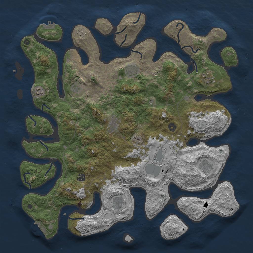 Rust Map: Procedural Map, Size: 4500, Seed: 8479132, 21 Monuments