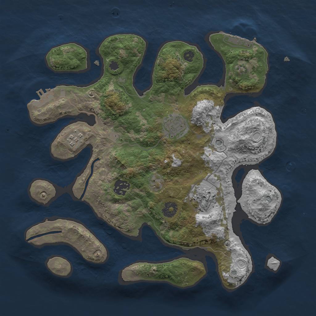 Rust Map: Procedural Map, Size: 3000, Seed: 1588969262, 15 Monuments