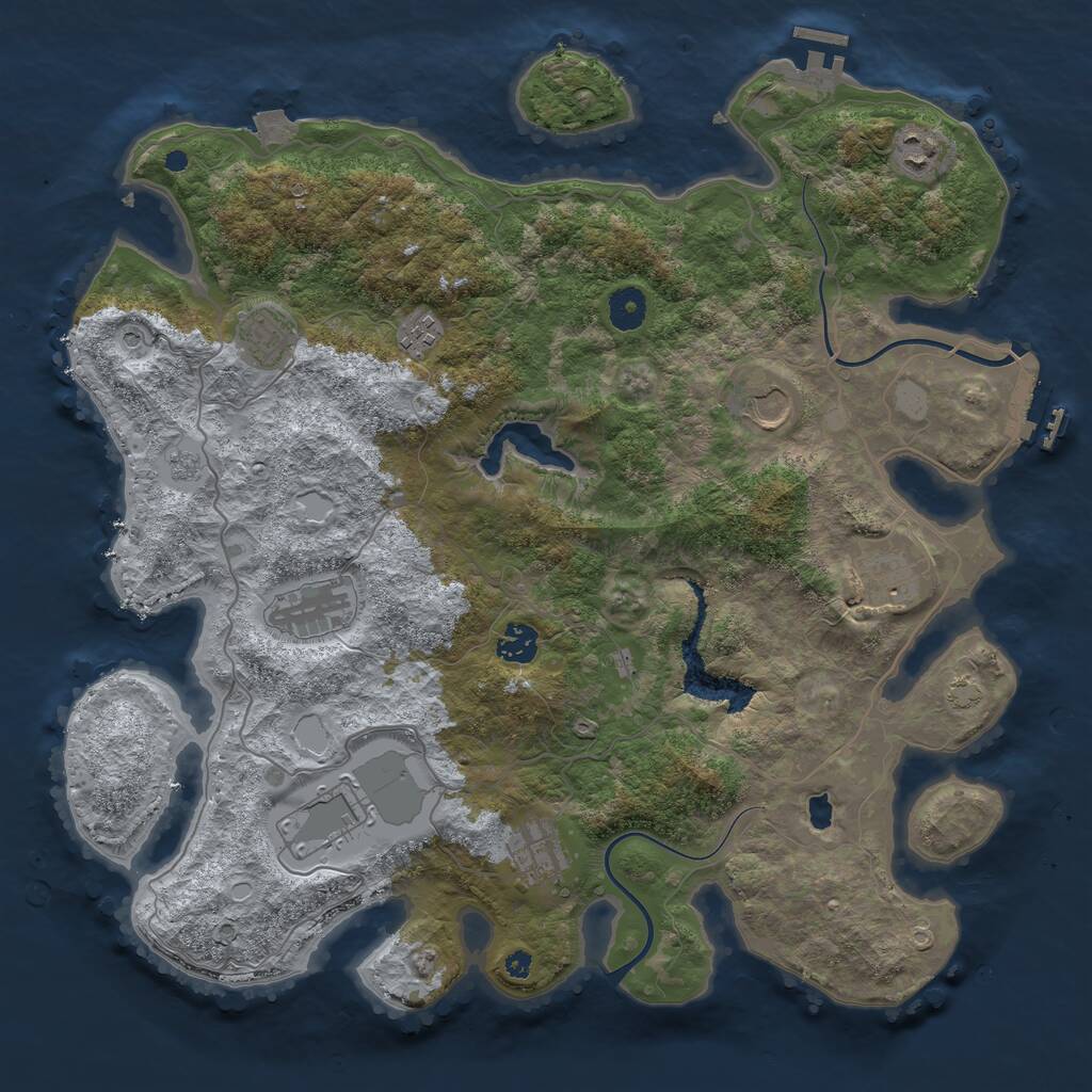 Rust Map: Procedural Map, Size: 4000, Seed: 7724, 15 Monuments