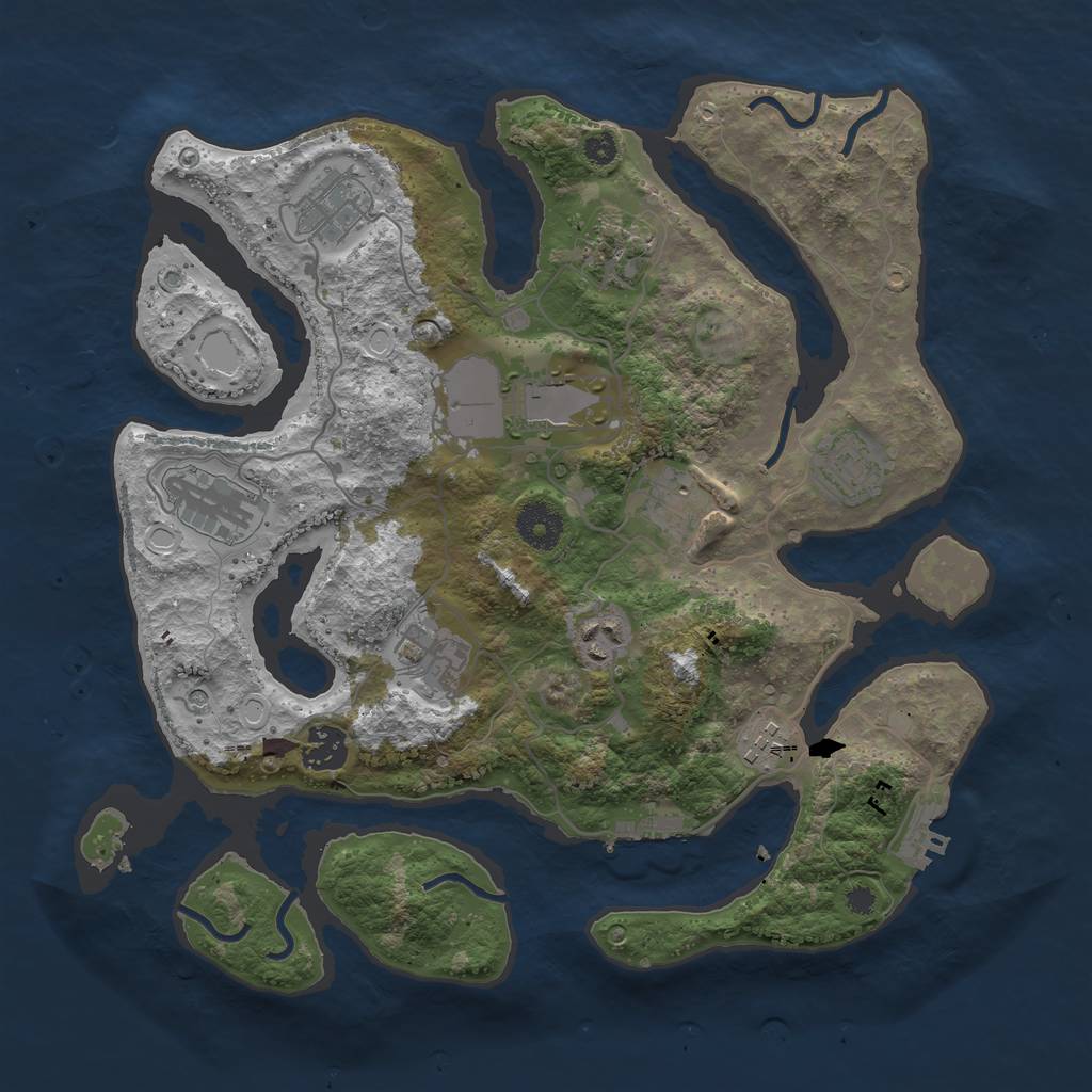 Rust Map: Procedural Map, Size: 3510, Seed: 1312929514, 21 Monuments