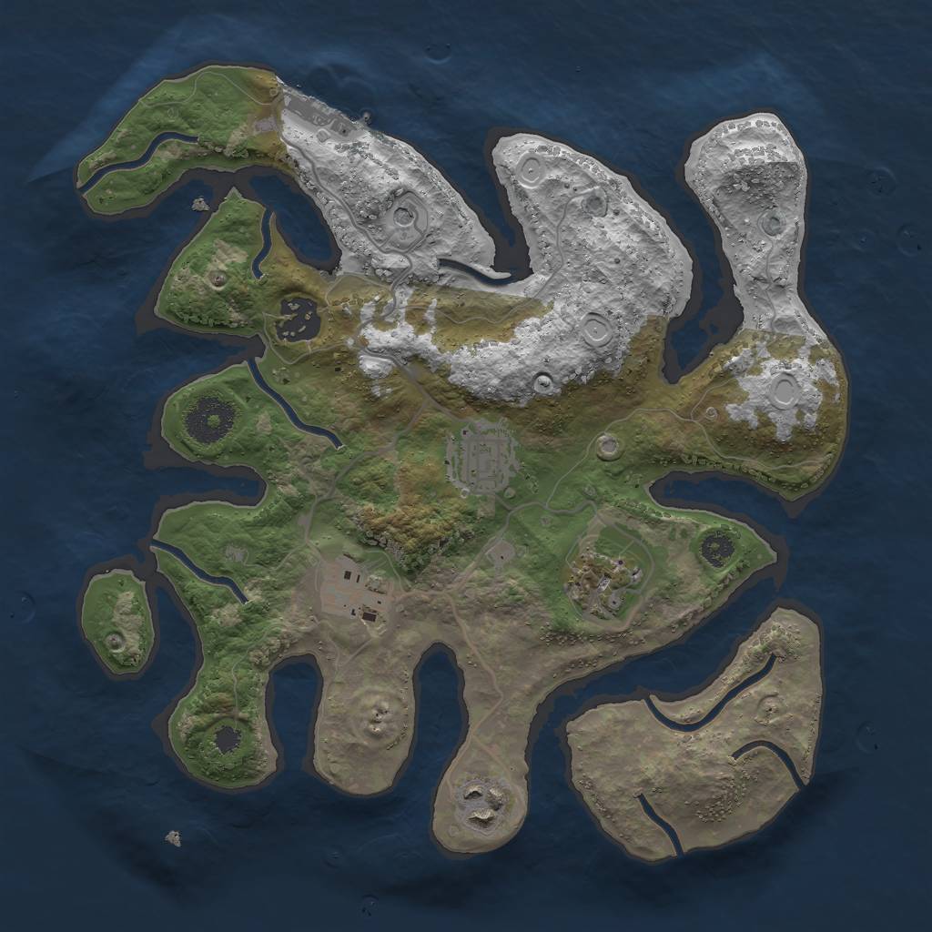 Rust Map: Procedural Map, Size: 3000, Seed: 732697539, 15 Monuments