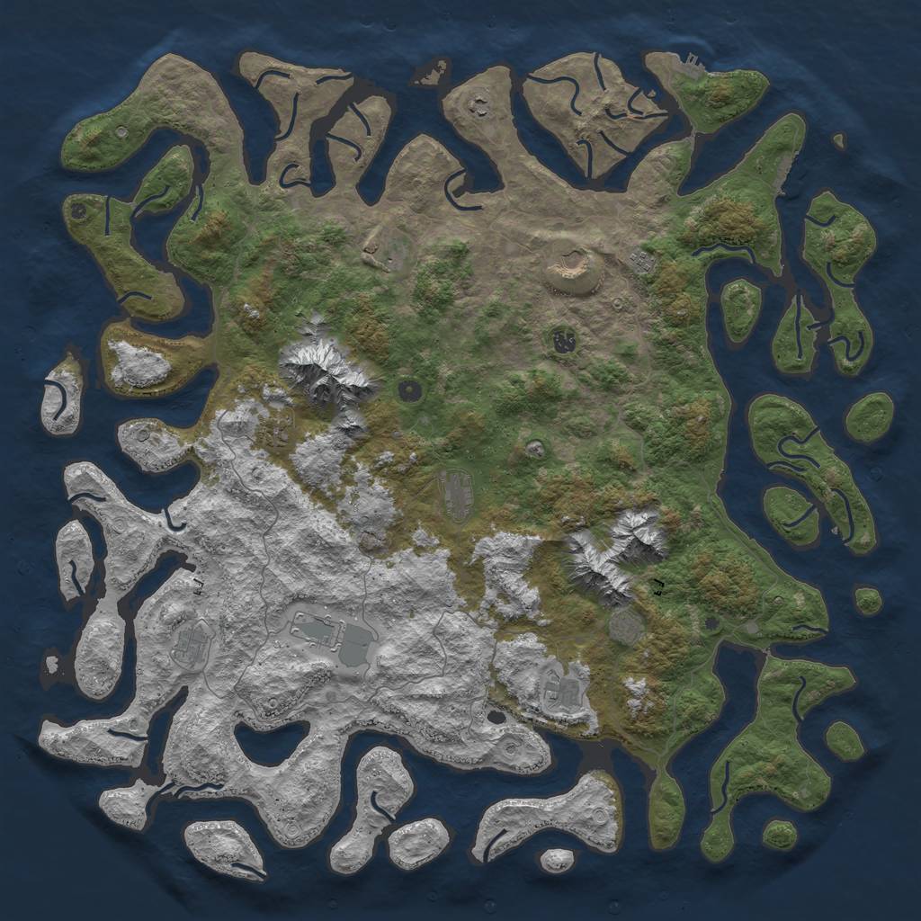 Rust Map: Procedural Map, Size: 6000, Seed: 124578652, 22 Monuments