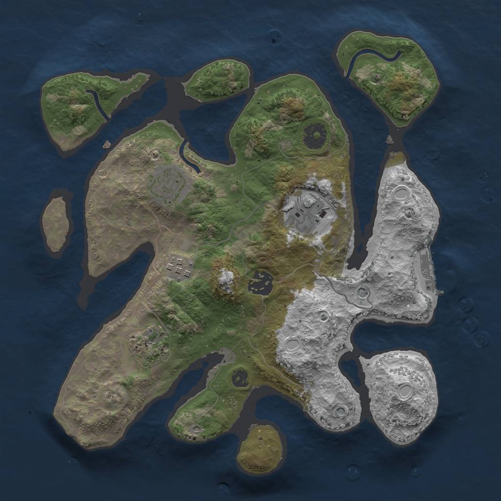 Rust Map: Procedural Map, Size: 3000, Seed: 4534254, 15 Monuments