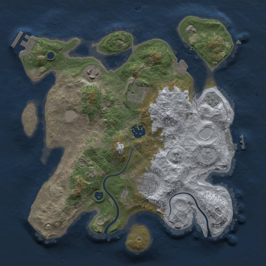 Rust Map: Procedural Map, Size: 3000, Seed: 4534254, 10 Monuments