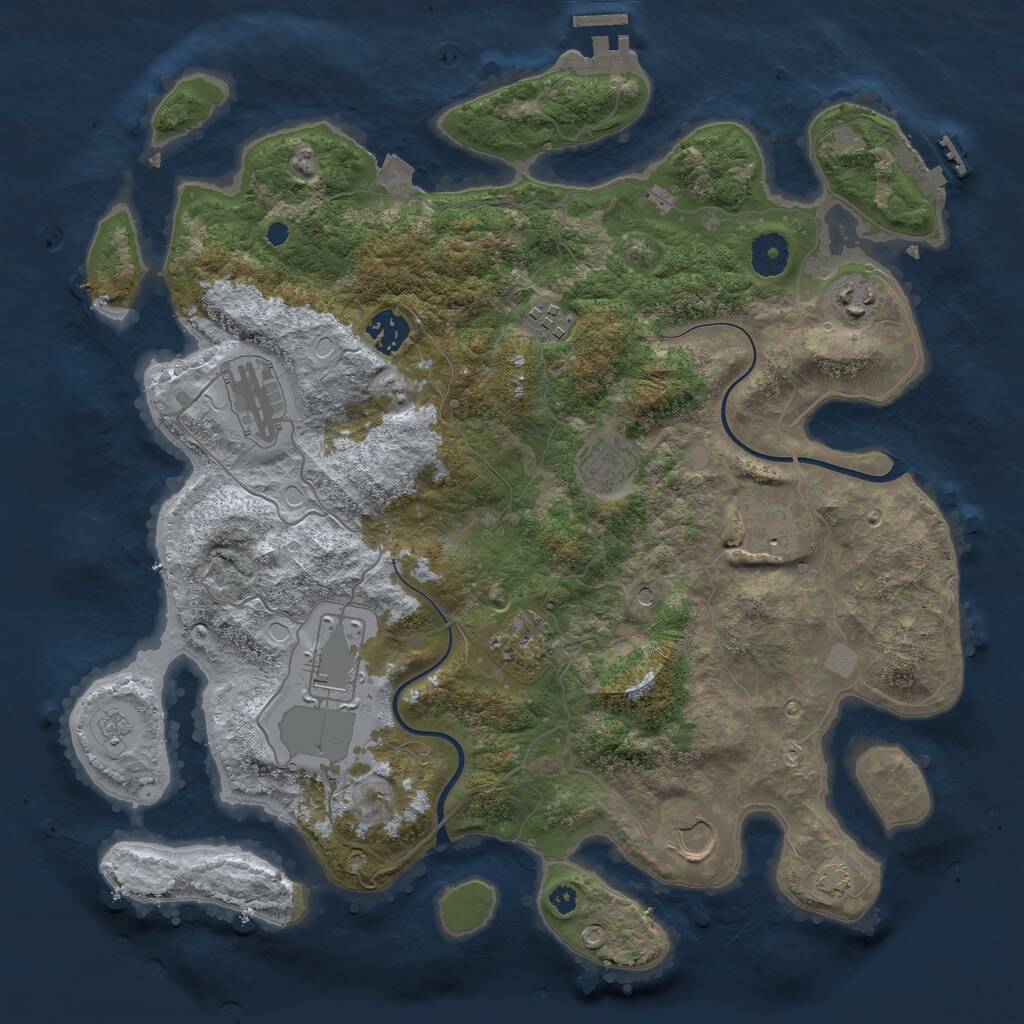 Rust Map: Procedural Map, Size: 3750, Seed: 1424959892, 15 Monuments