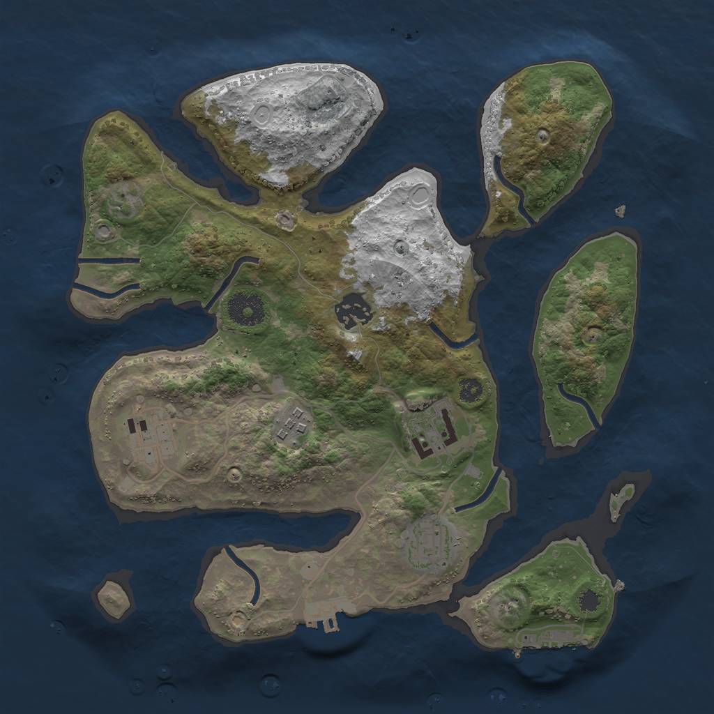 Rust Map: Procedural Map, Size: 3000, Seed: 1954614351, 15 Monuments