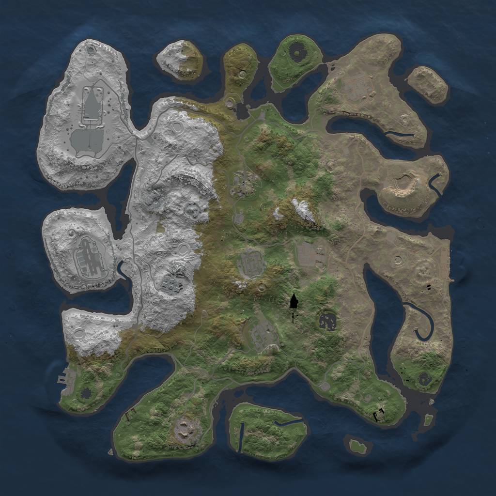 Rust Map: Procedural Map, Size: 4000, Seed: 145076490, 22 Monuments