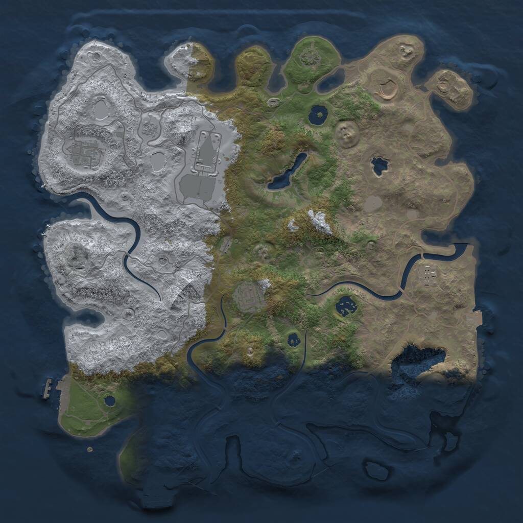 Rust Map: Procedural Map, Size: 4000, Seed: 145076490, 12 Monuments